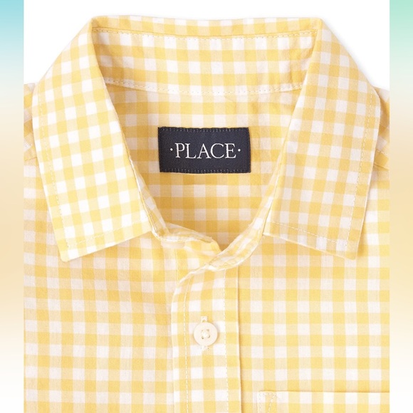 The Children's Place Short Sleeve Cotton Poplin Button Down Shirt size 4T - Picture 2 of 4
